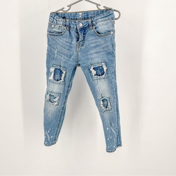 Girls 7 For All Mankind Distressed Jeans - Picture 1 of 5